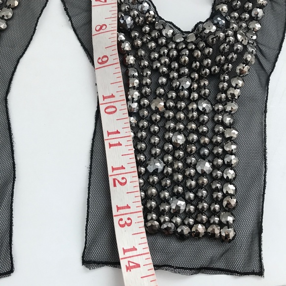 Crafters Material Beaded Gray Applique 2 Pieces - Picture 3 of 7